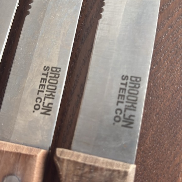 STEAK KNIFE & FORKS - wooden handle steel 8 piece - Picture 5 of 5